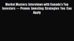 [Read book] Market Masters: Interviews with Canada’s Top Investors — Proven Investing Strategies