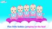 Five Little Babies - Jumping on the Bed Nursery Rhyme for Babies