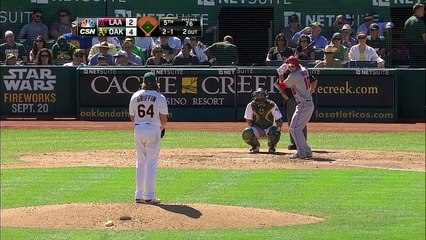 The A&#39;s ballboy makes an impressive play