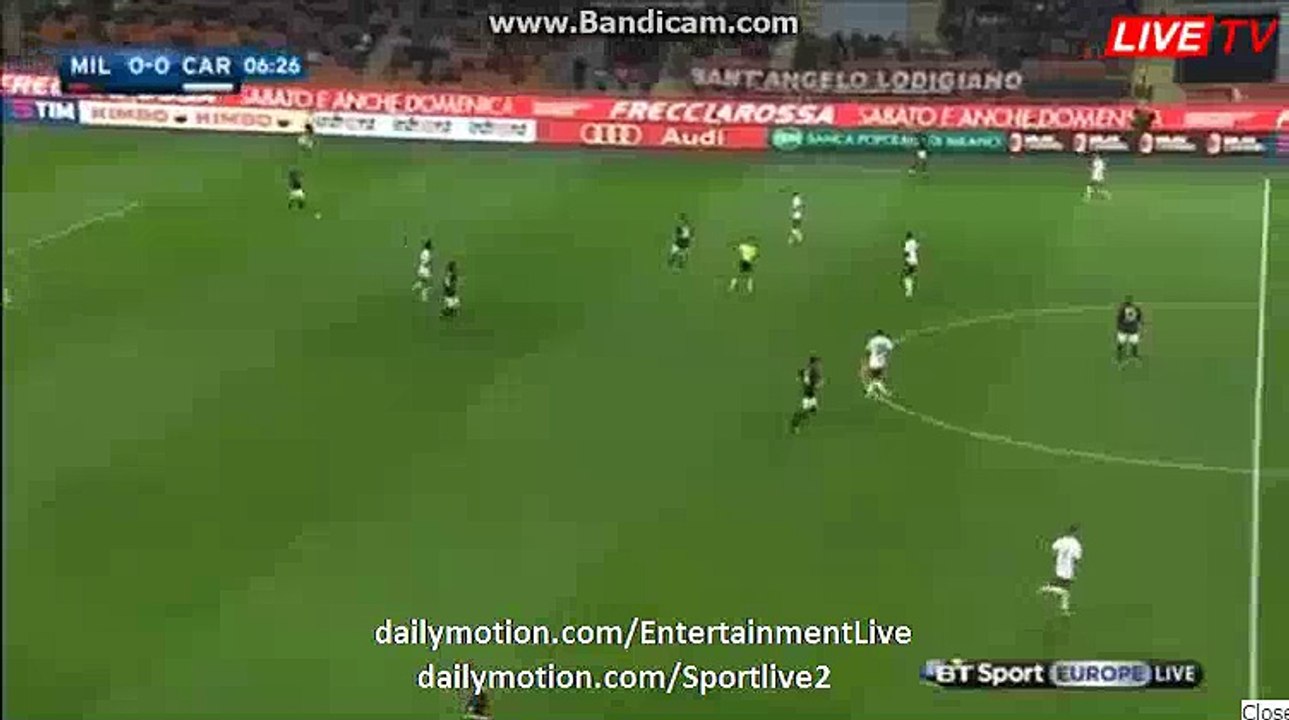 Ac Milan 1st BIG Chance - Milan 0-0 Carpi Serie A