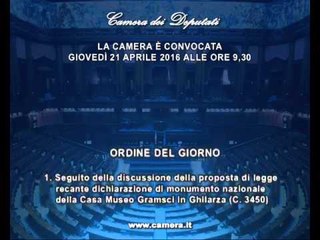 Roma - Camera - 17^ Legislatura - 611^ seduta -1- (21.04.16)