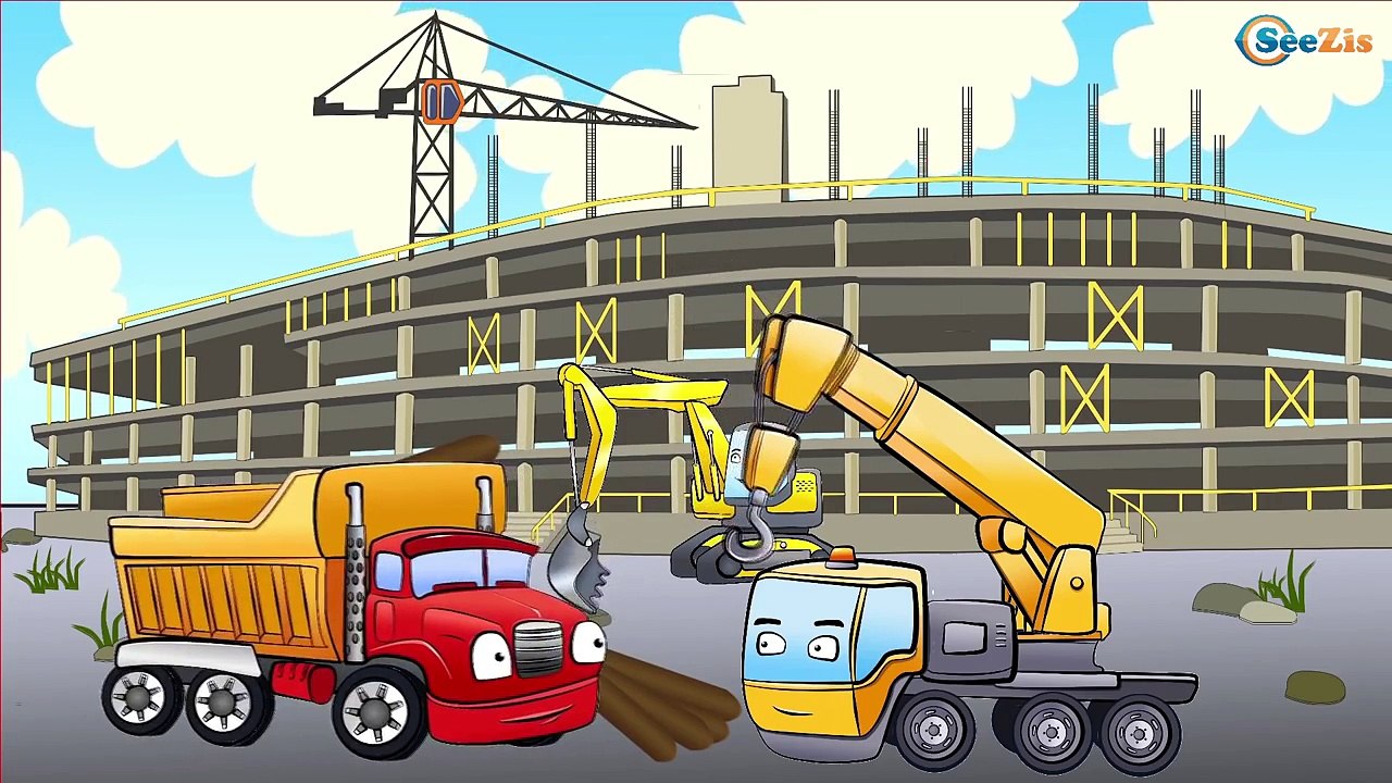 ✔ Cartoons Compilation for kids / Monster Truck with Police Car Race / Heavy Vehicles Adve