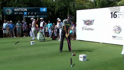 Bubba Watson drives the par 4 16th hole at Cadillac Championship