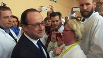 Pour Hollande, en visite à Chartres, «le sujet, c'est l'emploi» pas Macron