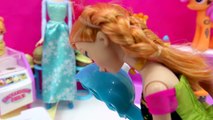 Disney Frozen Dolls Queen Elsa   Princess Anna Play Ice Cream Scoops Tower Game - Toy Vide