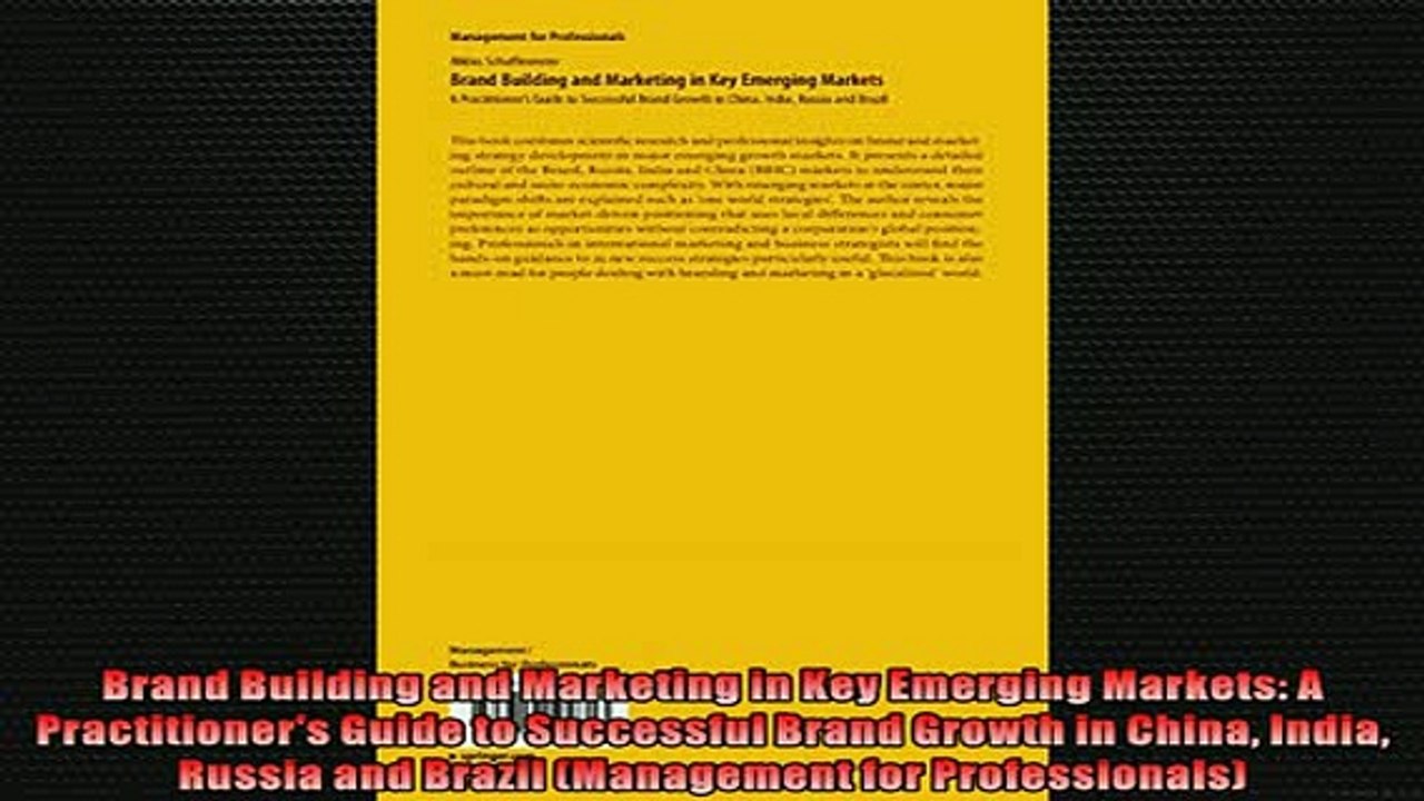 READ book  Brand Building and Marketing in Key Emerging Markets A Practitioners Guide to Successful  FREE BOOOK ONLINE