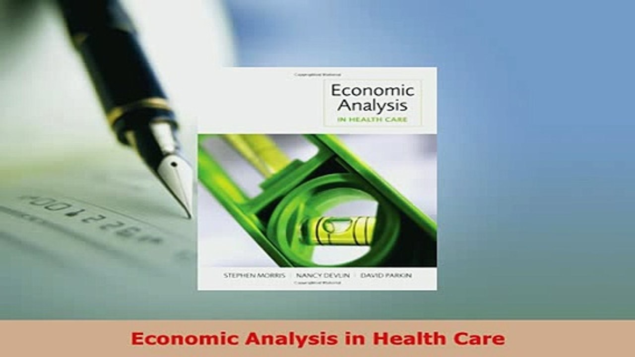PDF  Economic Analysis in Health Care Read Full Ebook