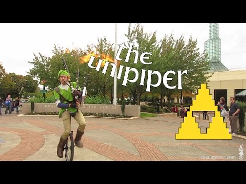 Unicycling Piper Performs Tackles the Legend of Zelda