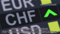 Swiss franc rising, falling. World exchange market. Currency rate fluctuating. Stock Footage