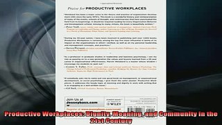READ book  Productive Workplaces Dignity Meaning and Community in the 21st Century Full EBook
