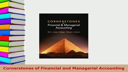 Download  Cornerstones of Financial and Managerial Accounting Ebook