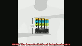 FREE EBOOK ONLINE  MOXIE The Secret to Bold and Gutsy Leadership Free Online