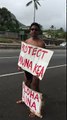 Hawaiians protesting against TMT Telescope on sacred mount