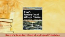 Download  Browns Boundary Control and Legal Principles  EBook