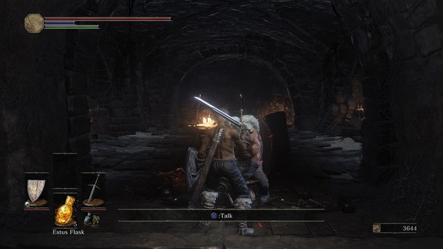 Dark Souls III - Firelink Shrine: Infuse Claymore Greatsword w Raw Gem & Reinforce East-West Shield