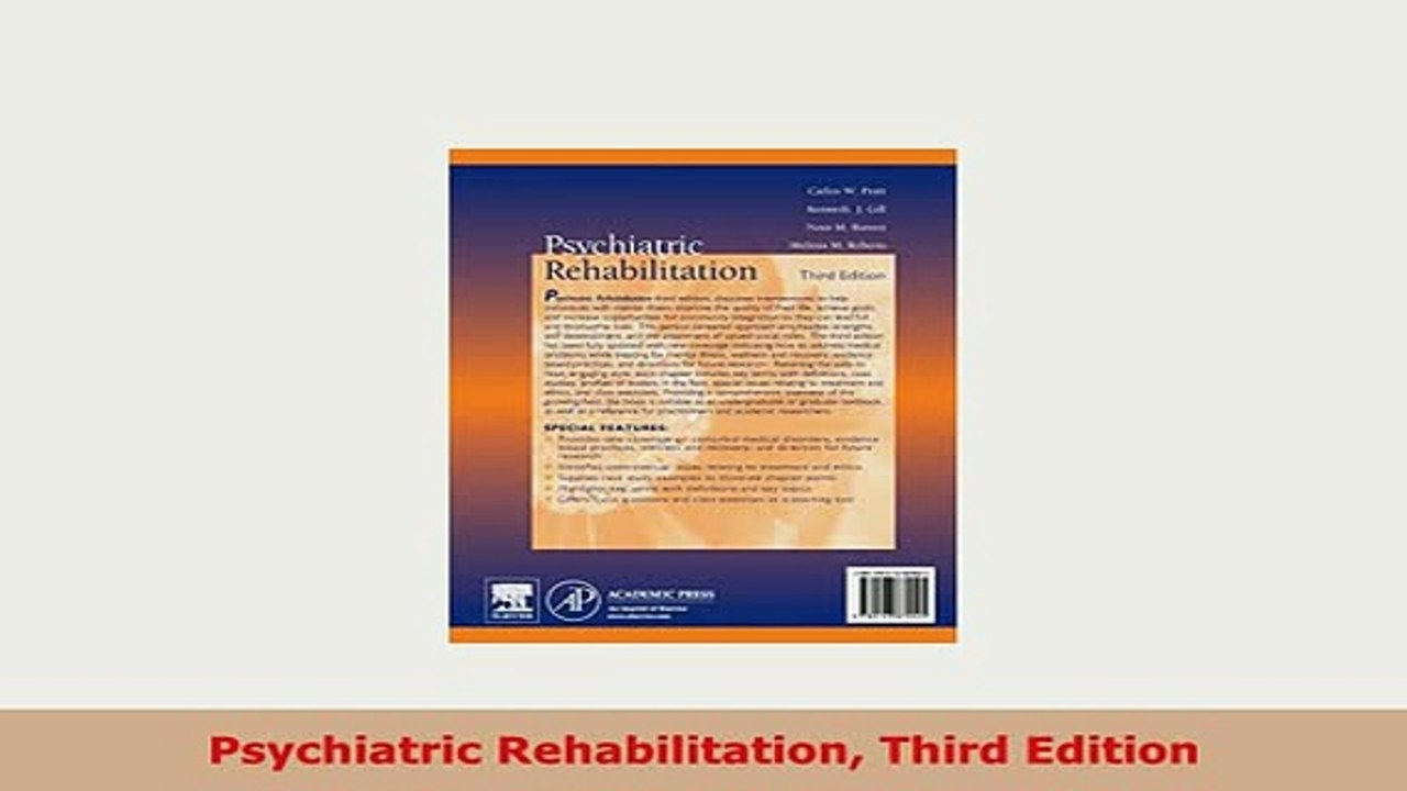 PDF  Psychiatric Rehabilitation Third Edition Download Full Ebook