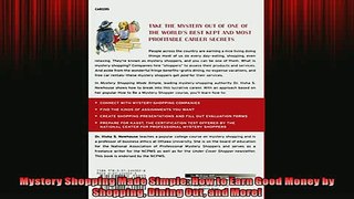 READ book  Mystery Shopping Made Simple How to Earn Good Money by Shopping Dining Out and More  FREE BOOOK ONLINE