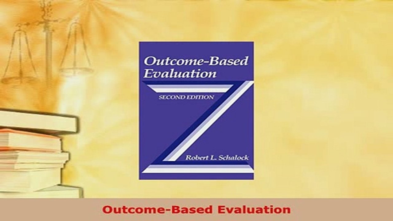 Download  OutcomeBased Evaluation PDF Online