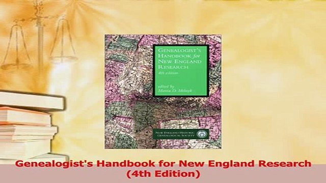 PDF Genealogists Handbook for New England Research 4th Edition Download Full Ebook
