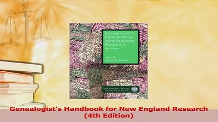 PDF  Genealogists Handbook for New England Research 4th Edition Download Full Ebook