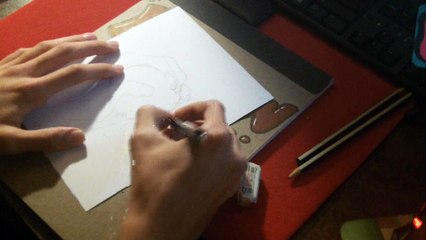 Hand squeezing earth speed drawing.