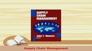 PDF  Supply Chain Management PDF Book Free