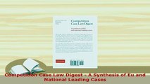 PDF  Competition Case Law Digest  A Synthesis of Eu and National Leading Cases  EBook