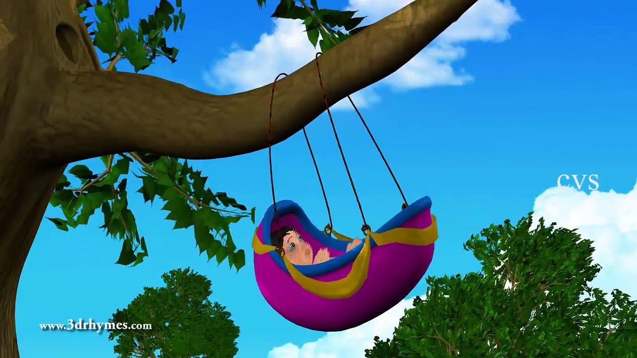 3D Animation Rock-A-Bye Baby English Nursery rhymes for children with lyrics