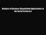 [PDF] Analysis of Variance (Quantitative Applications in the Social Sciences) [Read] Online