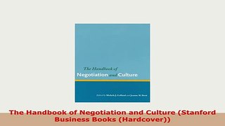 PDF  The Handbook of Negotiation and Culture Stanford Business Books Hardcover Ebook