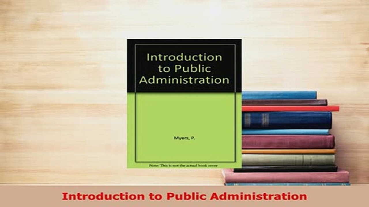 PDF  Introduction to Public Administration  EBook