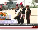 Wreath laying ceremony of Major Amit Deswal