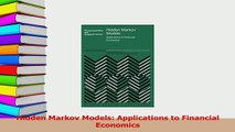 PDF  Hidden Markov Models Applications to Financial Economics Download Online