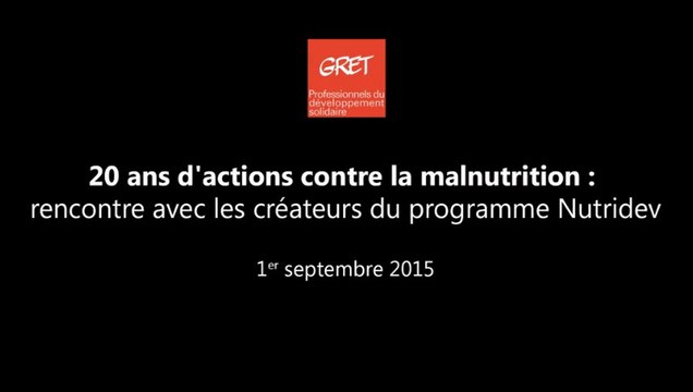 20 ans d'actions contre la malnutrition : rencontre avec les fondateurs du programme Nutridev