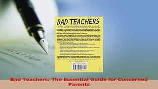 PDF  Bad Teachers The Essential Guide for Concerned Parents Download Online