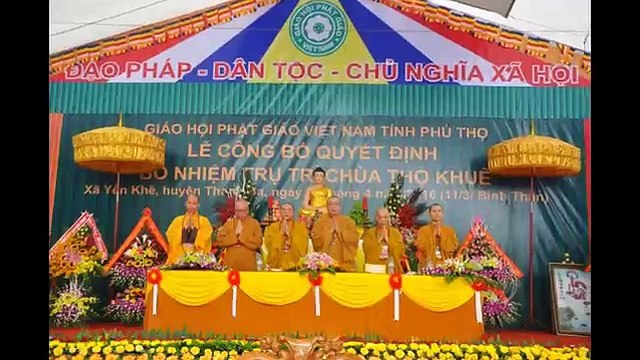 CHO THUE NHA BAT KHONG GIAN VÀ LỄ BỔ NHIỆM TRỤ TRÌ CHÙA THỌ KHUÊ TỈNH PHÚ THỌ