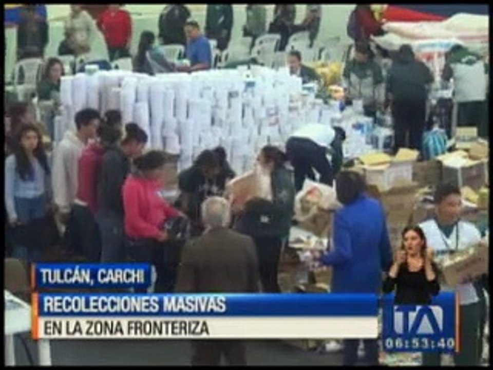 Recolección masiva de donaciones en zona fronteriza