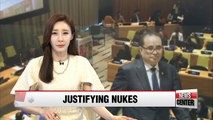 N. Korean FM claims U.S. nuclear threats result in Pyongyang's nuclear development