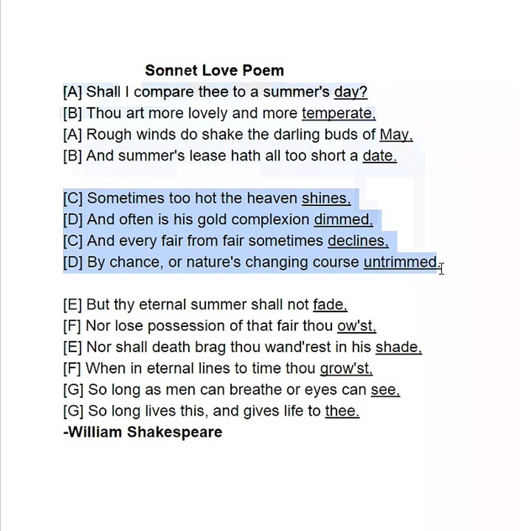 How To: Write A Sonnet Poem