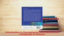 Download  Introduction to Econophysics Correlations and Complexity in Finance Ebook Online