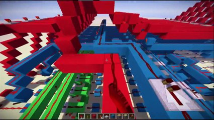 Minecraft redstone 8-bit computer time lapse