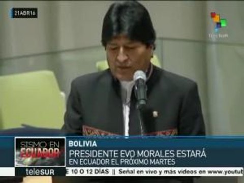 Evo Morales visitará zonas afectadas por el terremoto en Ecuador