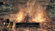 Dark Souls III - Undead Settlement: Estus Shard Location Near Big Burning Tree Gameplay Sequence PS4