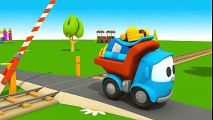 Toy Trucks- LEO Junior's LOCOMOTIVE TRAIN Construction Cartoons! - YouTube