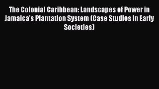 [Read Book] The Colonial Caribbean: Landscapes of Power in Jamaica's Plantation System (Case