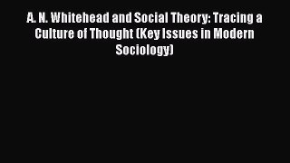 [Read Book] A. N. Whitehead and Social Theory: Tracing a Culture of Thought (Key Issues in