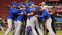 Cubs Fan Celebrates Jake Arrieta No-Hitter By Celebrating with Cubs on Field