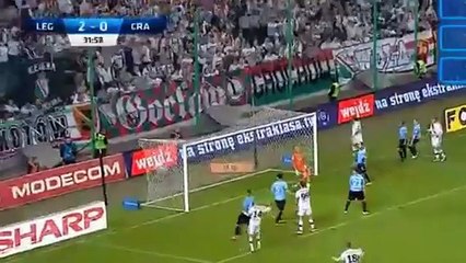 Legia 4 - 0 Cracovia incredible corner kick goal Nikolic 22.04.2016