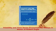 Read  Volatility and Time Series Econometrics Essays in Honor of Robert Engle PDF Free