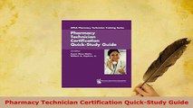 PDF  Pharmacy Technician Certification QuickStudy Guide Download Online